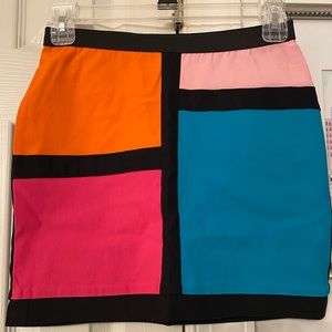 Color block mini skirt